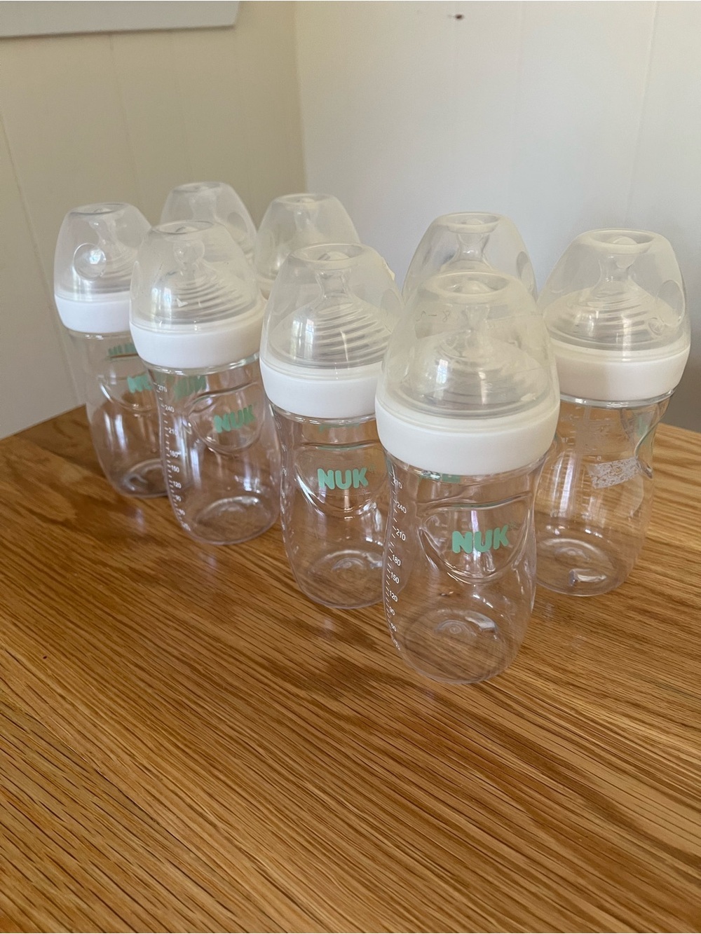 NUK Simply Natural 9 oz Baby Bottles 10-Pack Medium Flow SafeTemp BPA Free